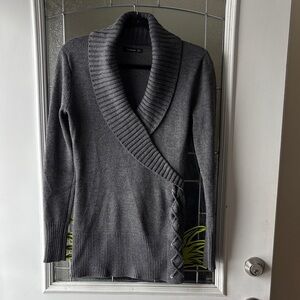 PattyBoutik Dark Gray fitted sweater